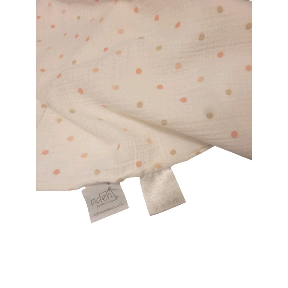 Aden by Aden + Anais Swaddle Blanket White Pink Brown Tan Polka Dot Muslin